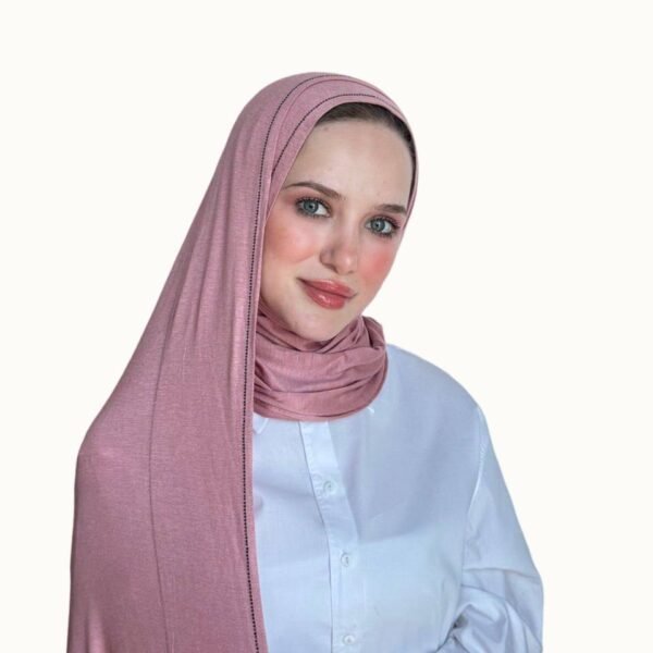 حجاب قطني مخيوط مع كريستال
